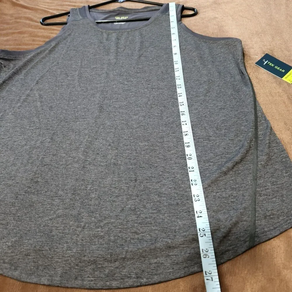 Tek Gear Activewear Top women Size XXL Color Charcoal Reflective Top Logo B2 - Picture 10 of 10